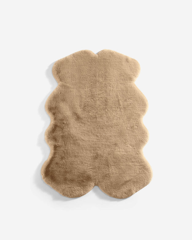 Sunday-Citizen_Faux-Fur-Throw  Rug Tan