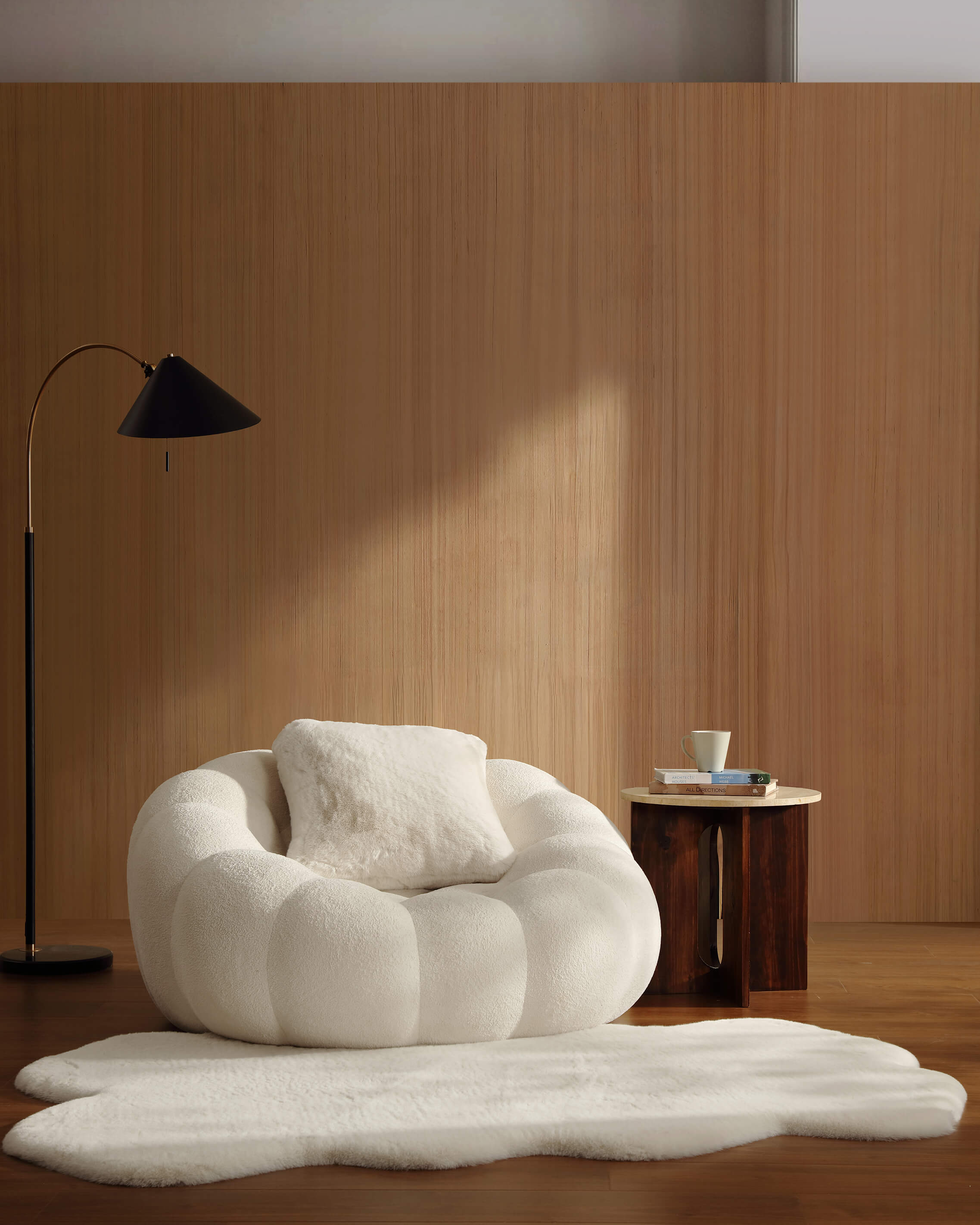 Sunday-Citizen_Faux-Fur-Throw-Rug Pillow White