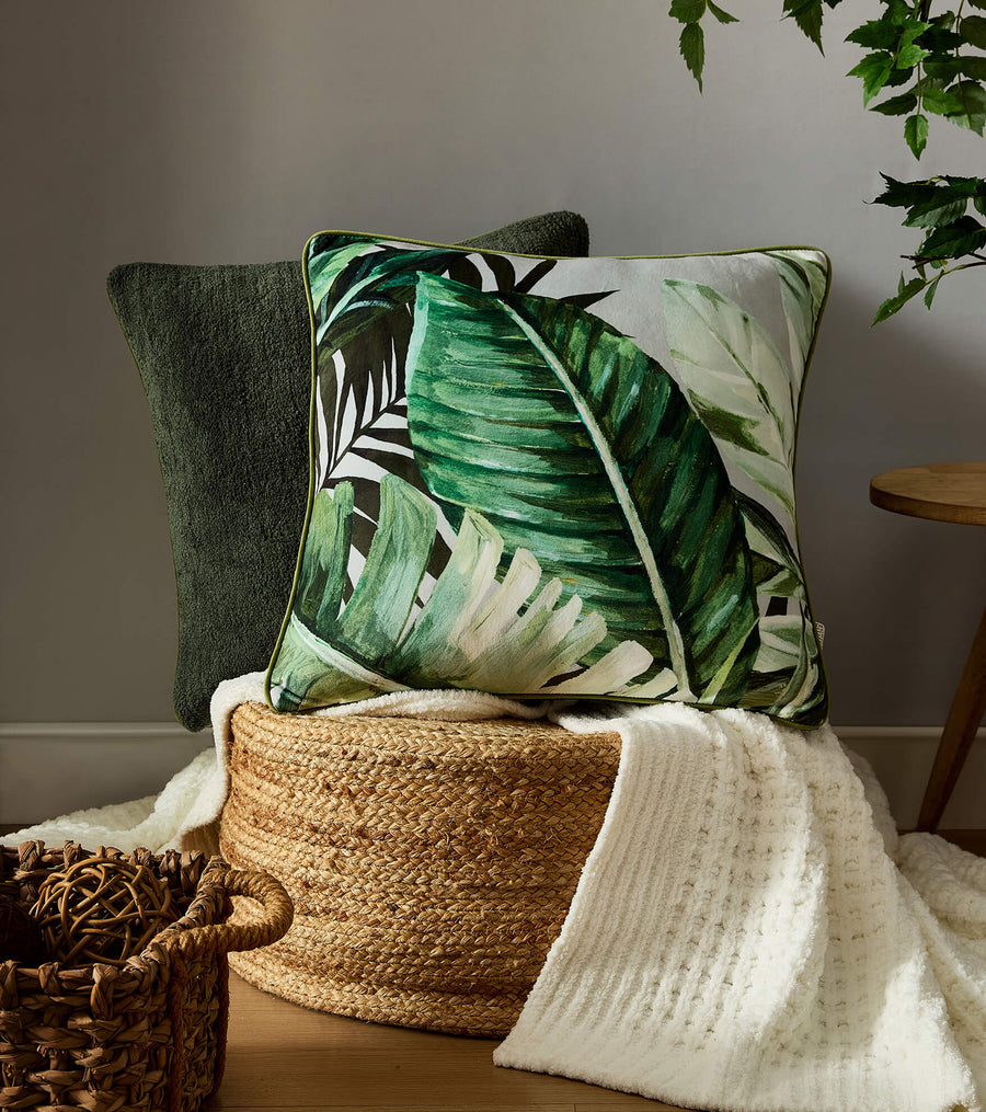 Foliage Greenery Throw Pillow Moss