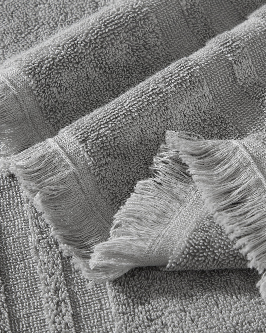 Fringed Towel Set Pearl Gray