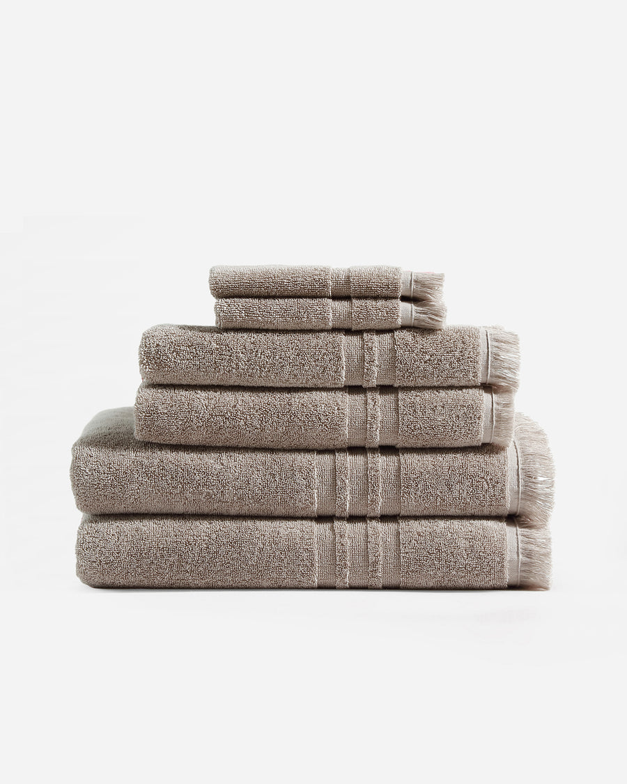 Fringed Towel Set Taupe