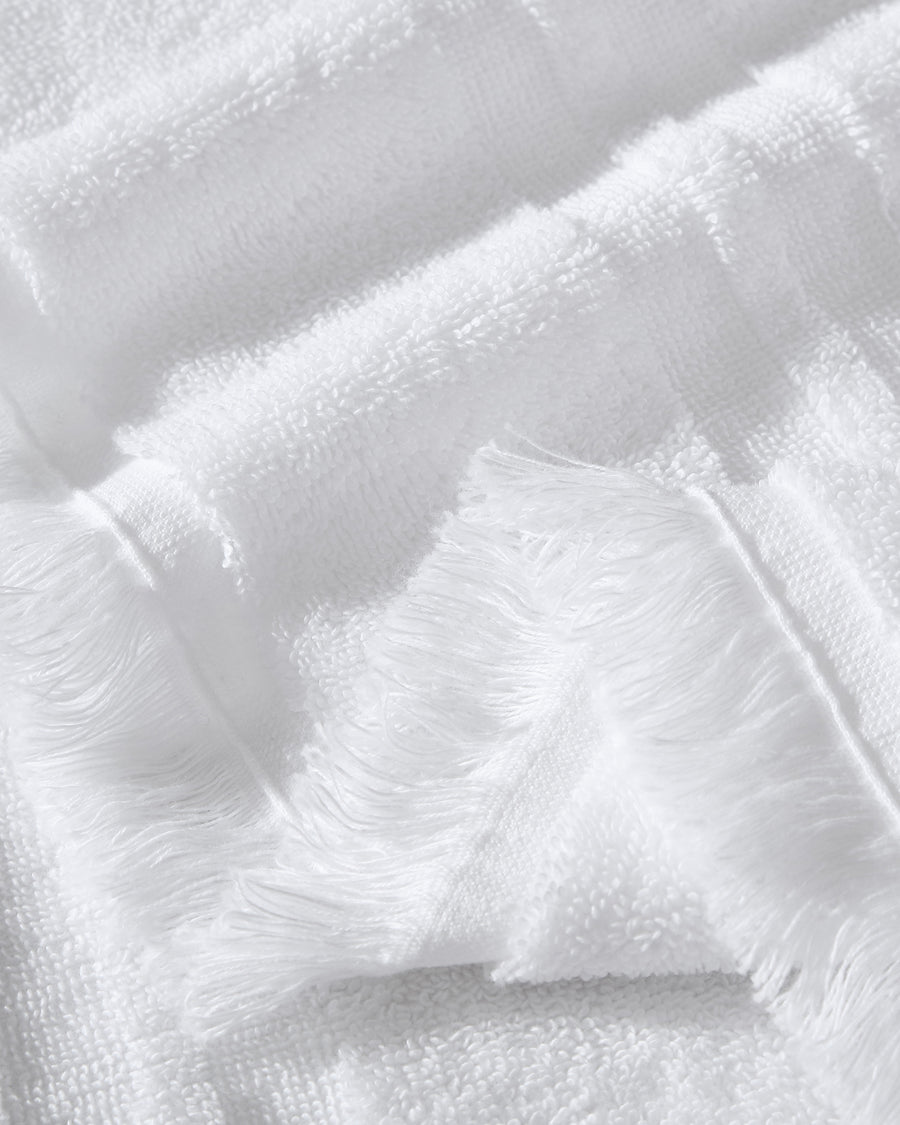 Fringed Towel Set Clear White