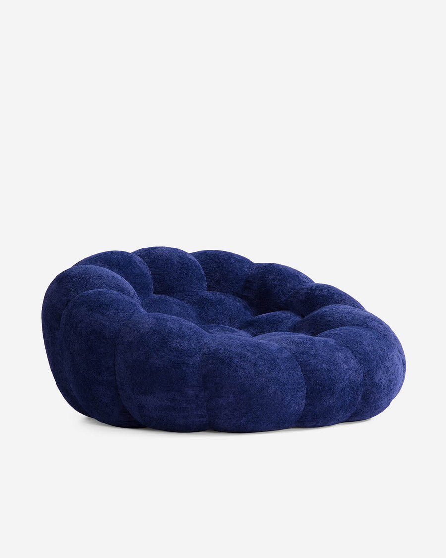 Ciel Chair Ottoman Set Dark Blue