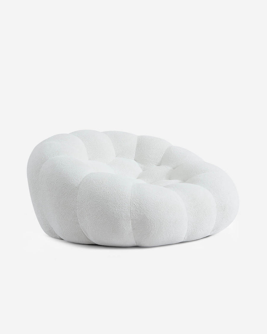 Ciel Chair Ottoman Set White