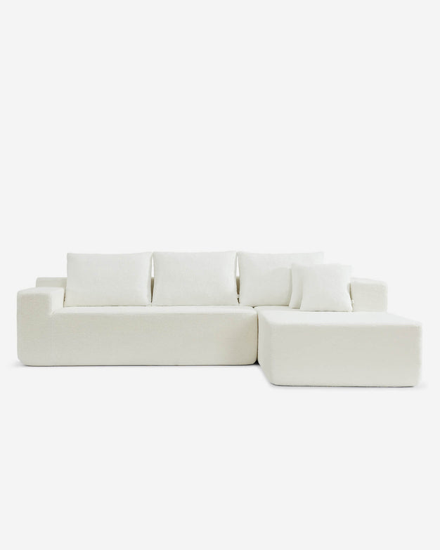 Cypress Modular Right-Side Chaise Sectional Sofa White