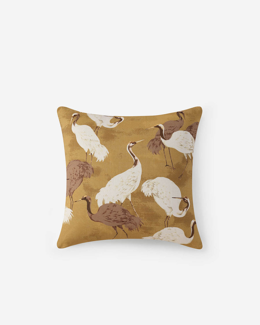 Image of Golden Crane Throw Pillow