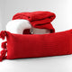 Braided Pom Pom Lumbar Pillow Rouge