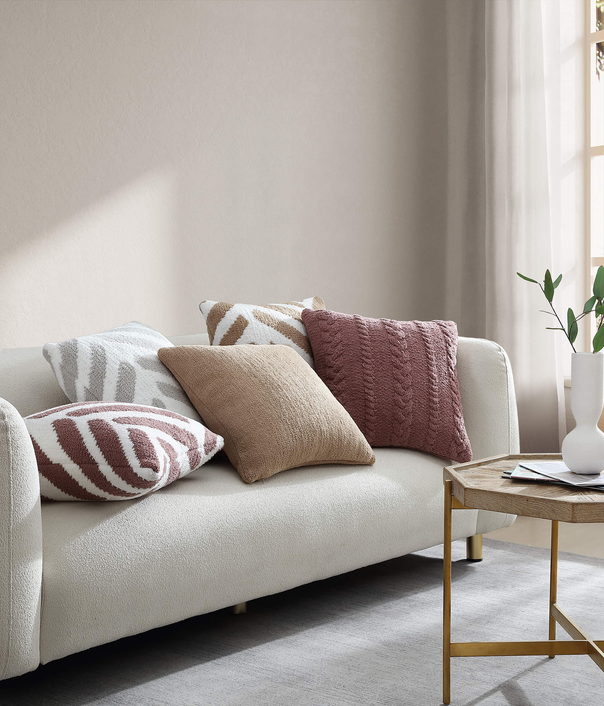 Braided Throw Pillow Rose