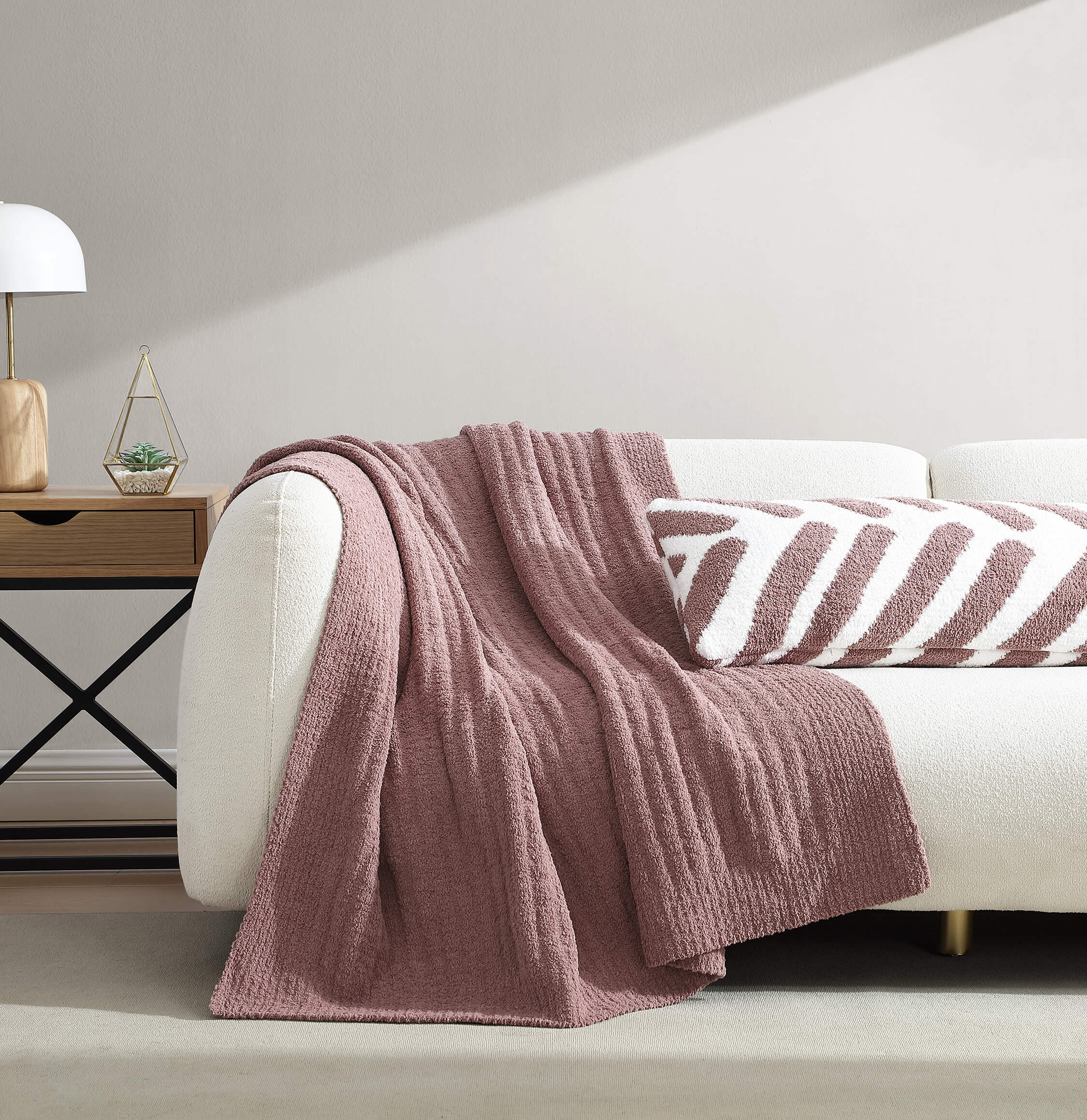 Blush pink throw for bed hot sale