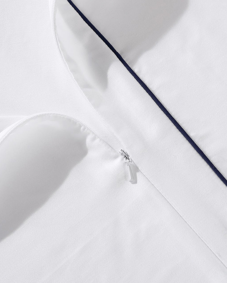 Sunday-Citizen_Luxe-Bamboo-Piping-Duvet-Cover_White - Midnight