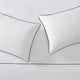 Luxe Bamboo Piping Sham Set White - Black