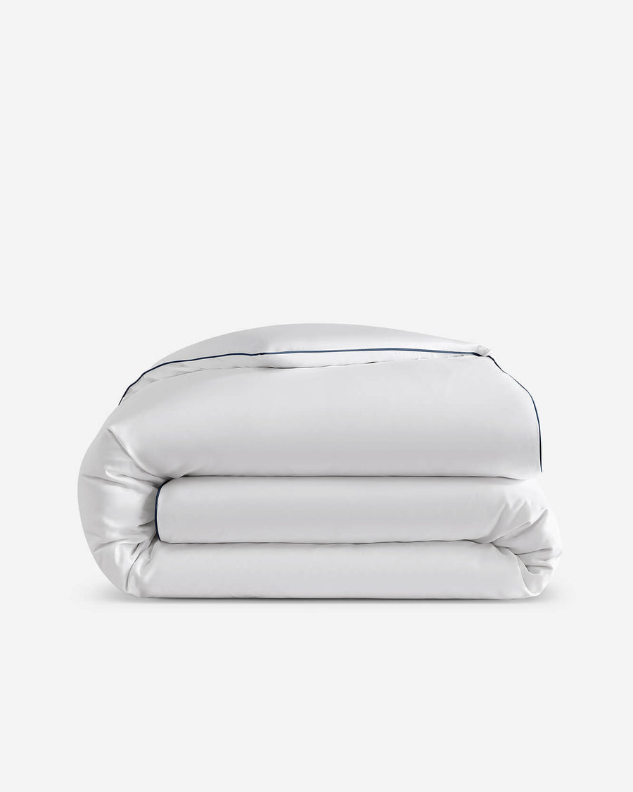 Sunday-Citizen_Luxe-Bamboo-Piping-Duvet-Cover_White - Midnight