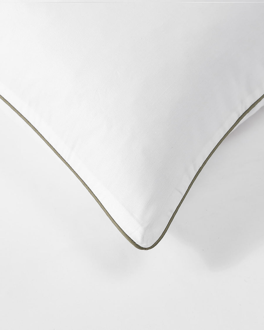 Luxe Bamboo Piping Sham Set White - Boulder