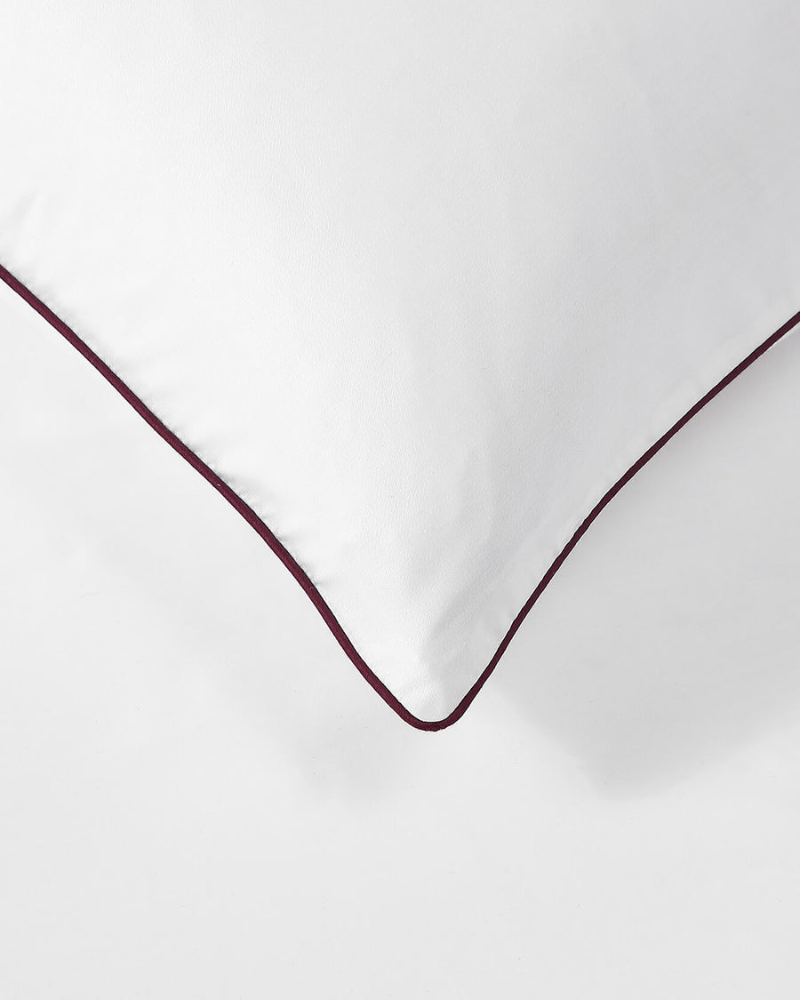 Luxe Bamboo Piping Sham Set White - Fig