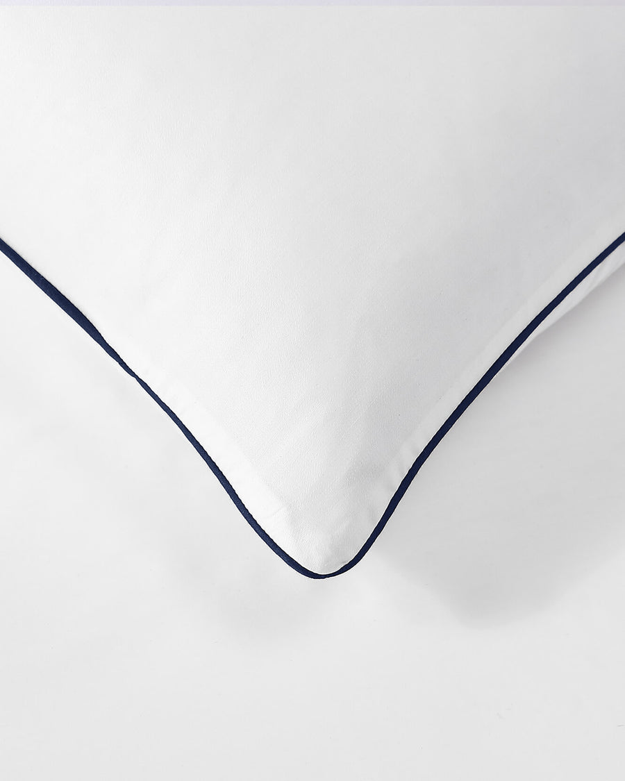 Luxe Bamboo Piping Sham Set White - Midnight