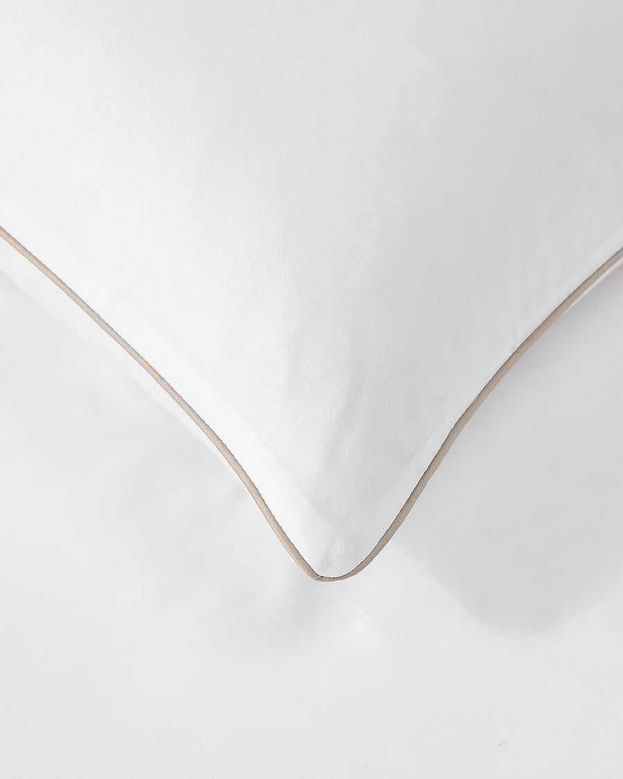 Luxe Bamboo Piping Sham Set White - Taupe