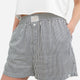 Silky Lyocell Striped Boxer Shorts Navy White