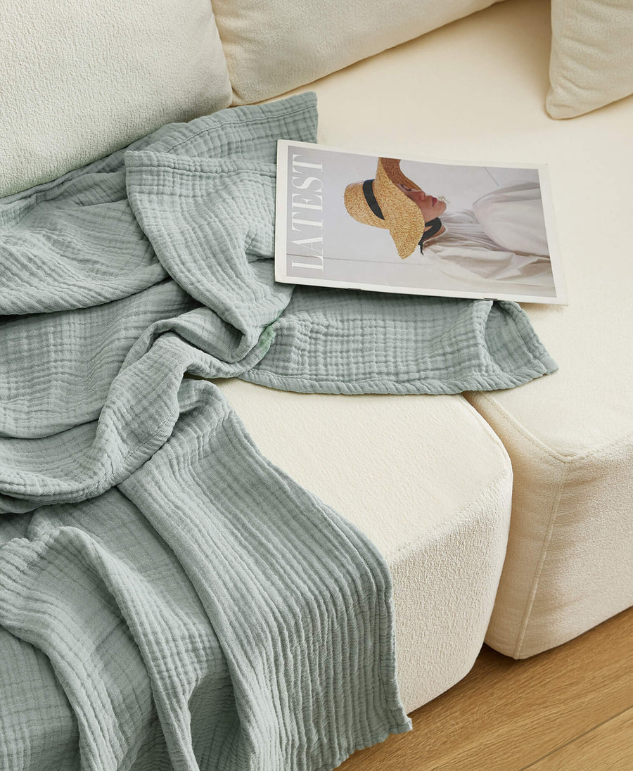 Sunday Citizen Muslin Throw in Jade  