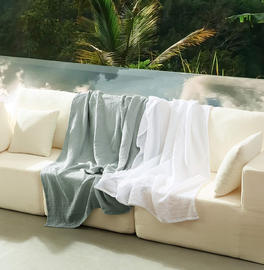 Sunday Citizen Muslin Throw in White