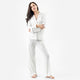 Naked Modal Long PJ Set Ivory - Biscotti Piping