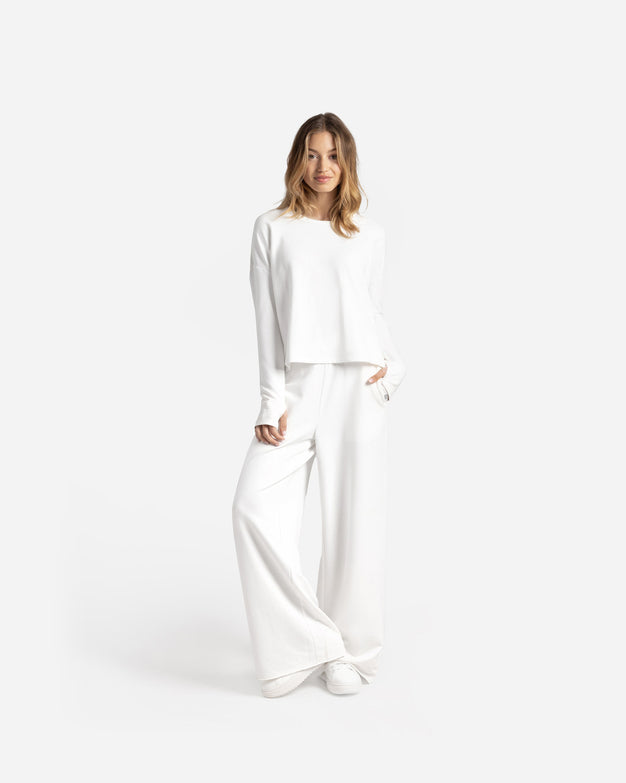 Organic French Terry Lounge Pant Off White