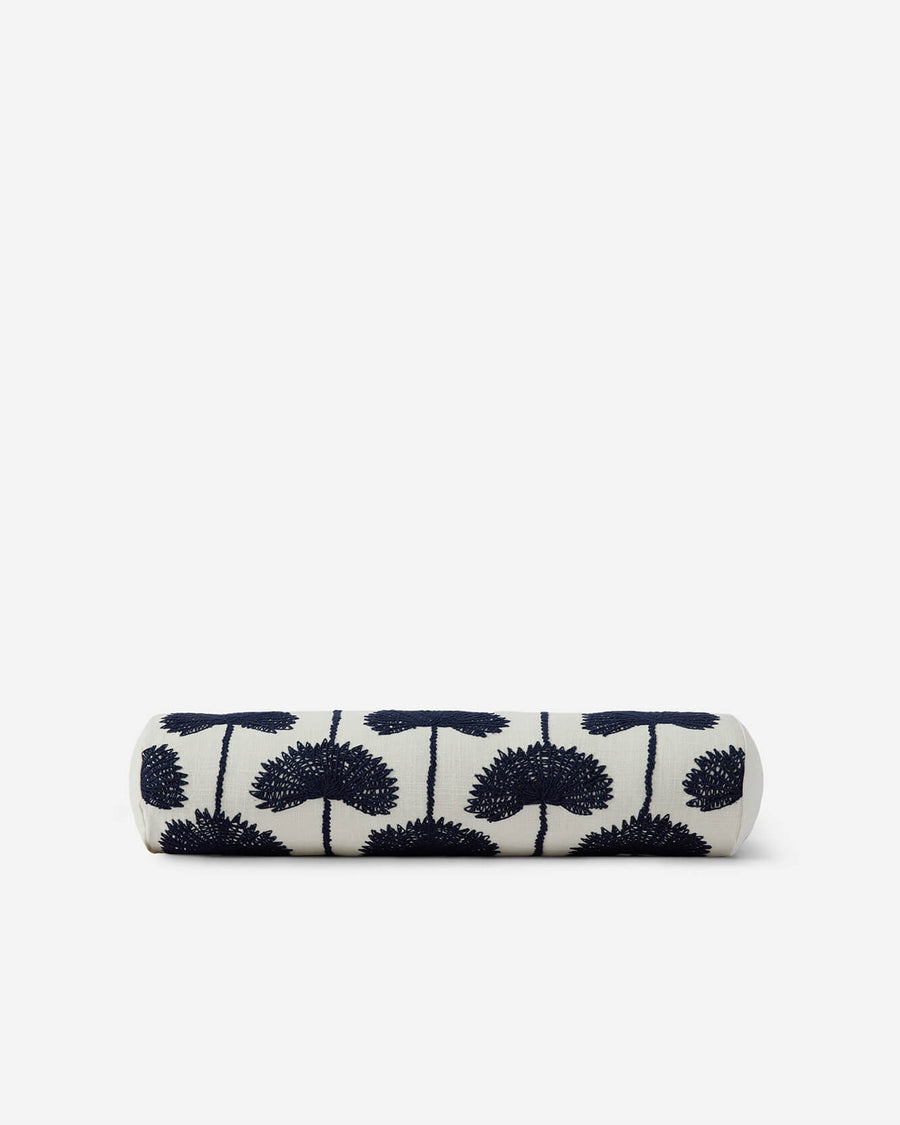 Image of Palm Leaf Embroidered Bolster Pillow