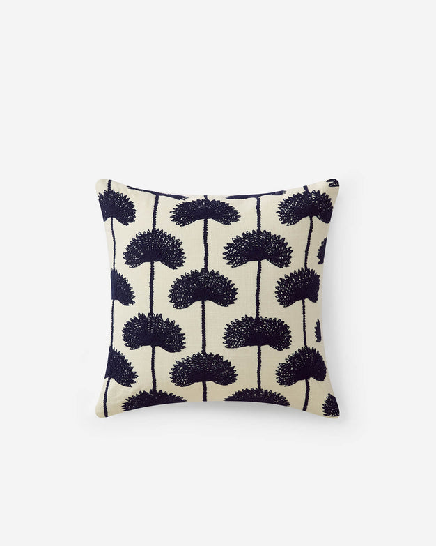 Palm_Leaf_Embroidered_Bolster_Pillow_ Navy - Off White