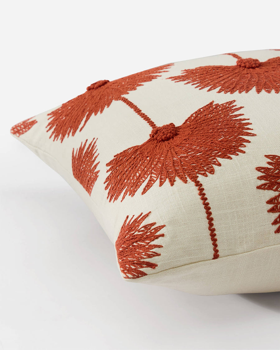 Sunday-Citizen_Palm-Leaf-Emb-Throw-Pillow Sienna - Off White