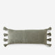 Braided Pom Pom Lumbar Pillow Boulder
