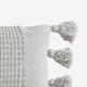 Braided Pom Pom Lumbar Pillow Cloud Gray