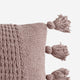 Braided Pom Pom Lumbar Pillow Rose