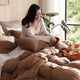 Snug Waffle Lumbar Pillow Chestnut