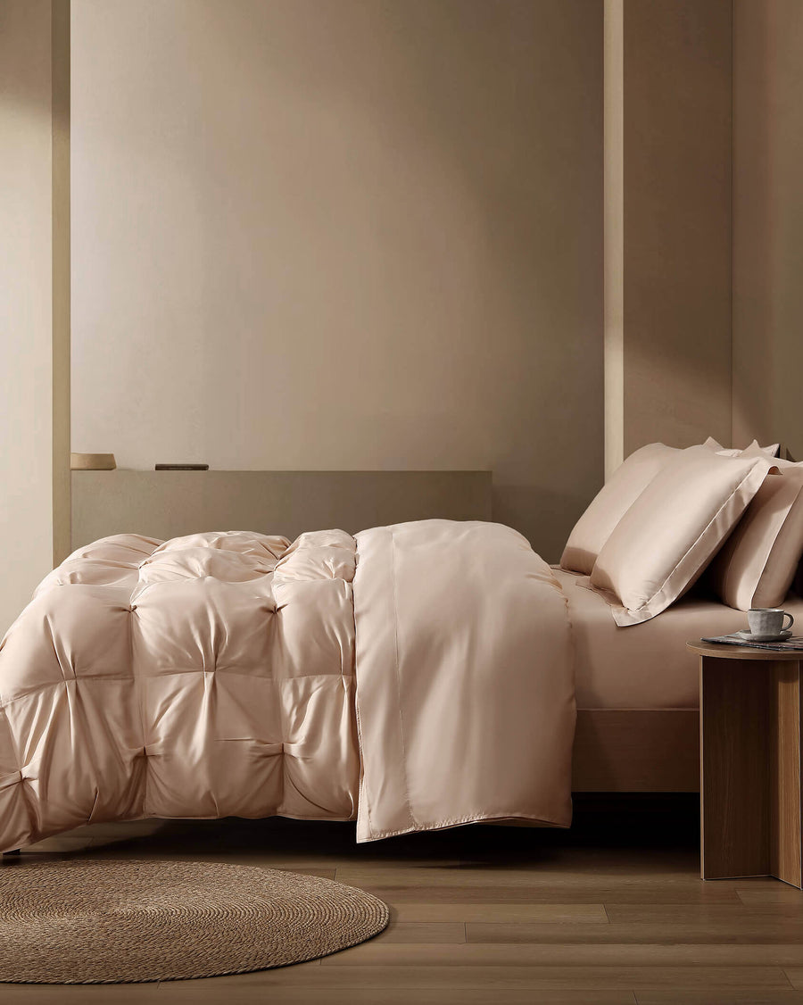 Premium Bamboo Bubble Comforter Blush
