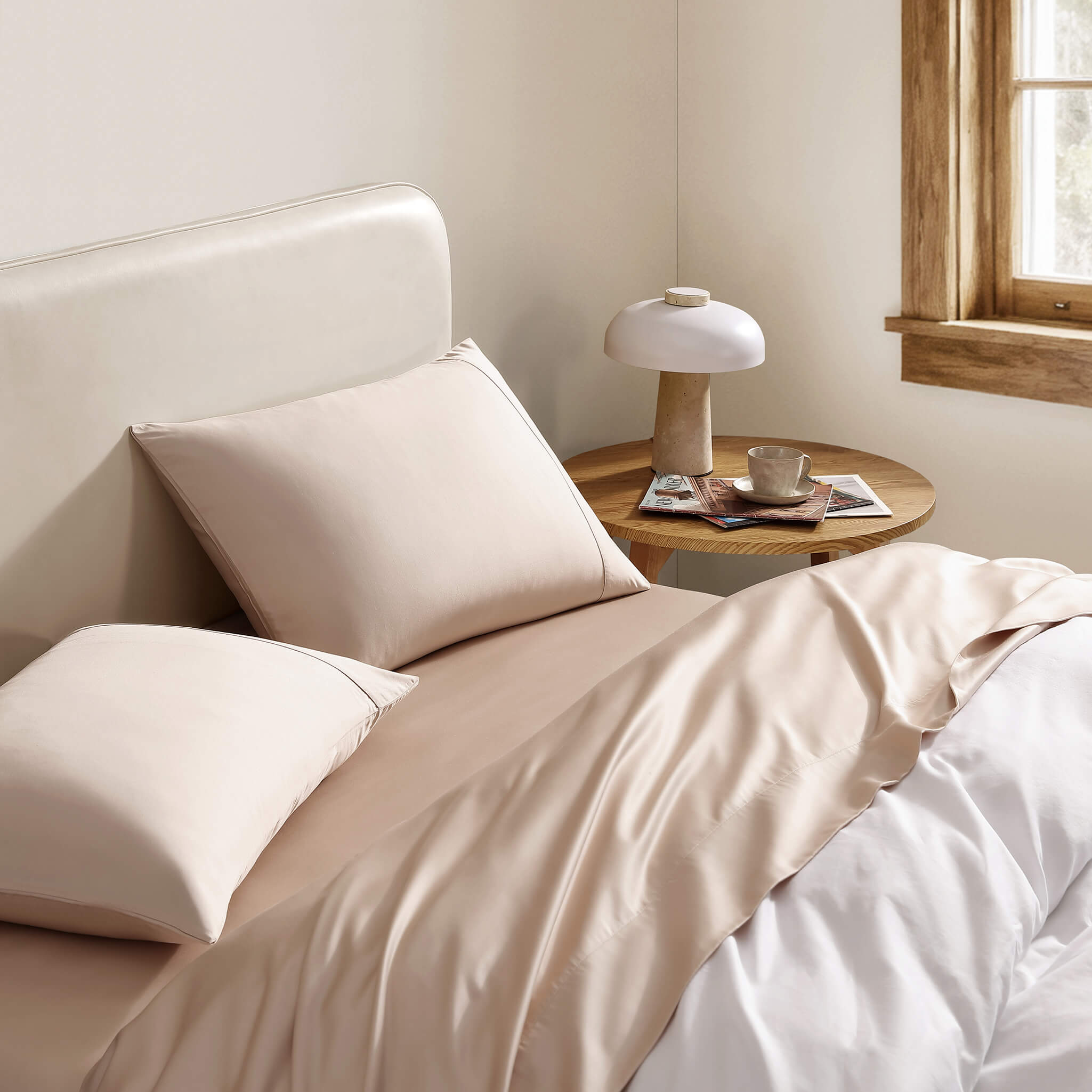 Natural Premium Bamboo Pillowcase Set Blush