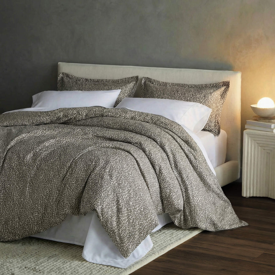 Image of Silky Lyocell Leopard Print Duvet Cover Bundle