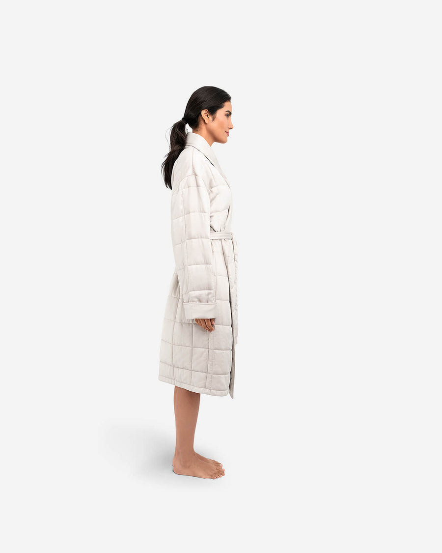 Quilted Robe Harbor Mist Grey