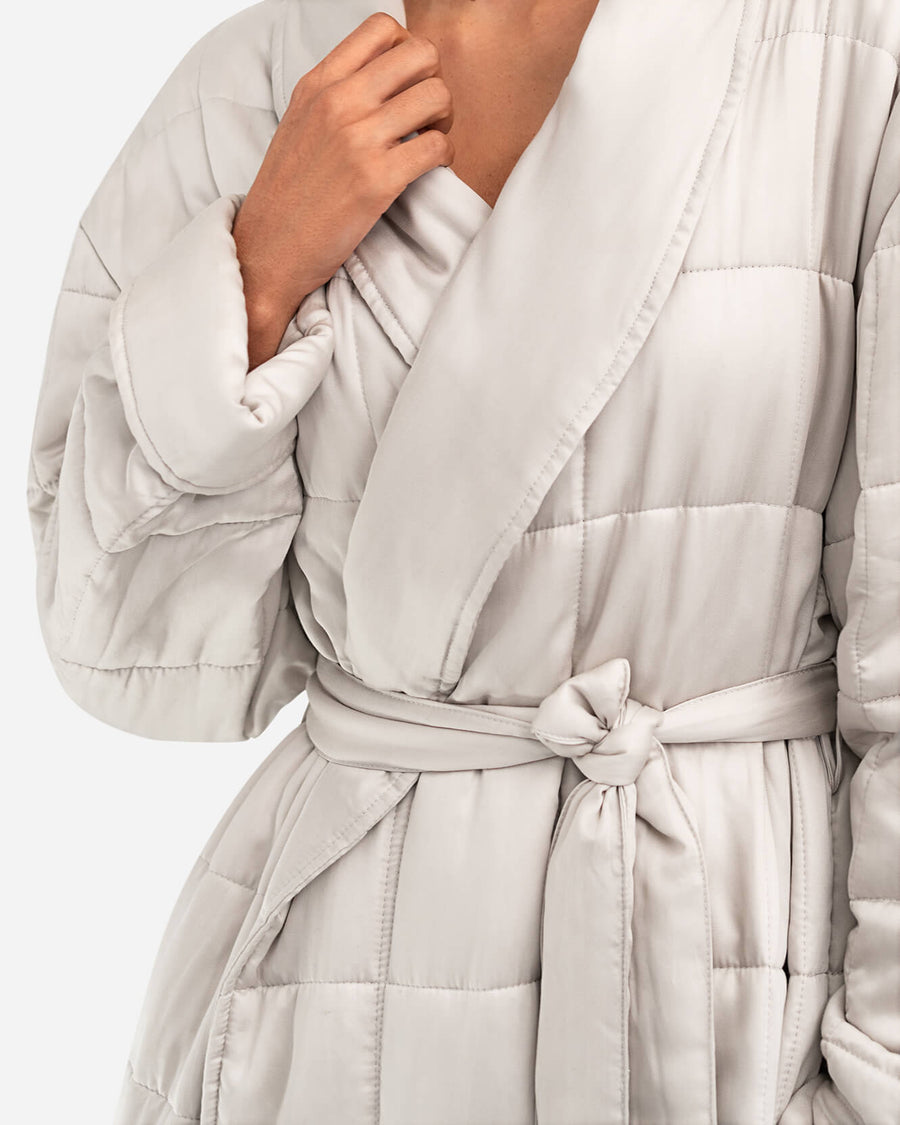 Quilted Robe Harbor Mist Grey