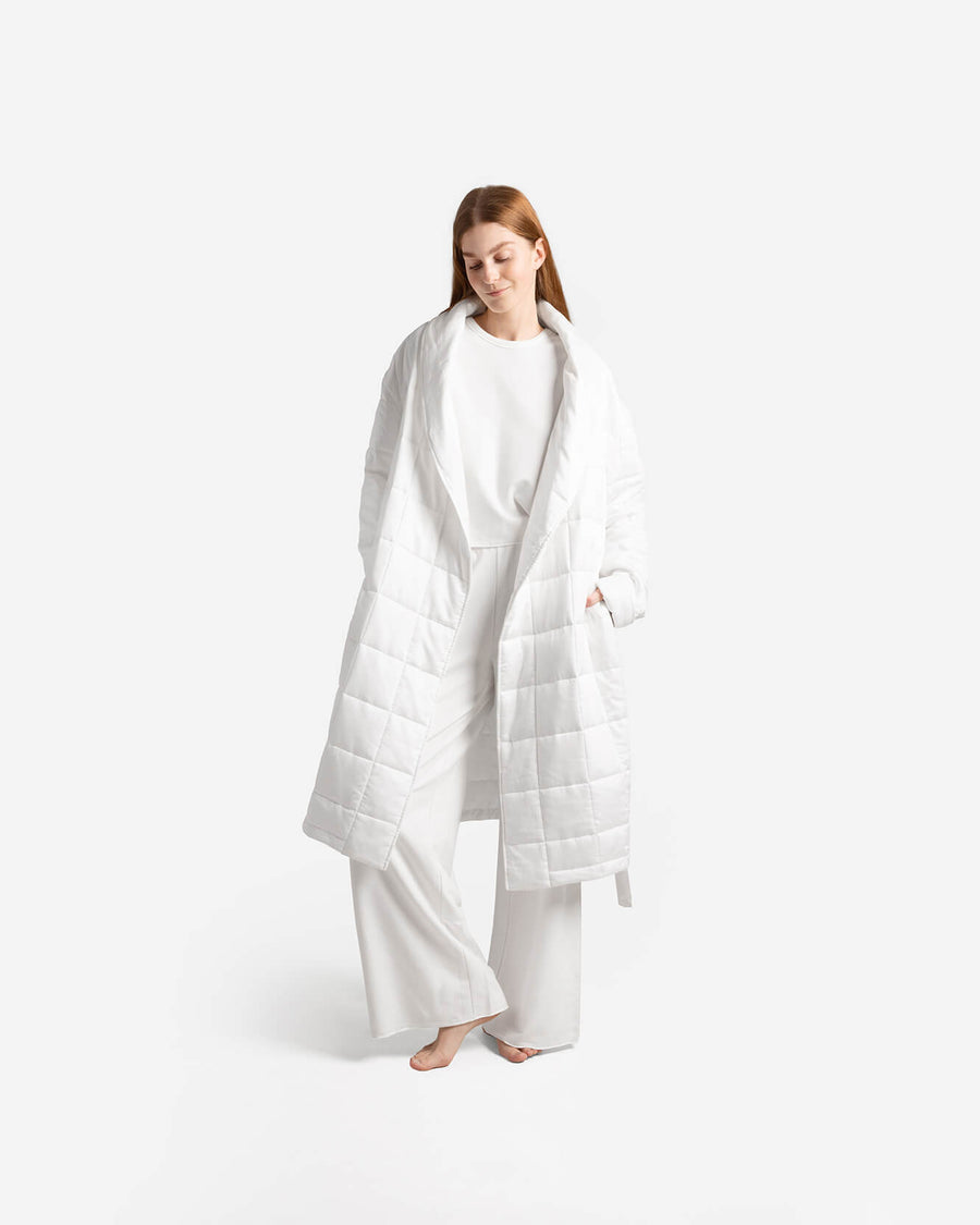 Quilted Robe Off White