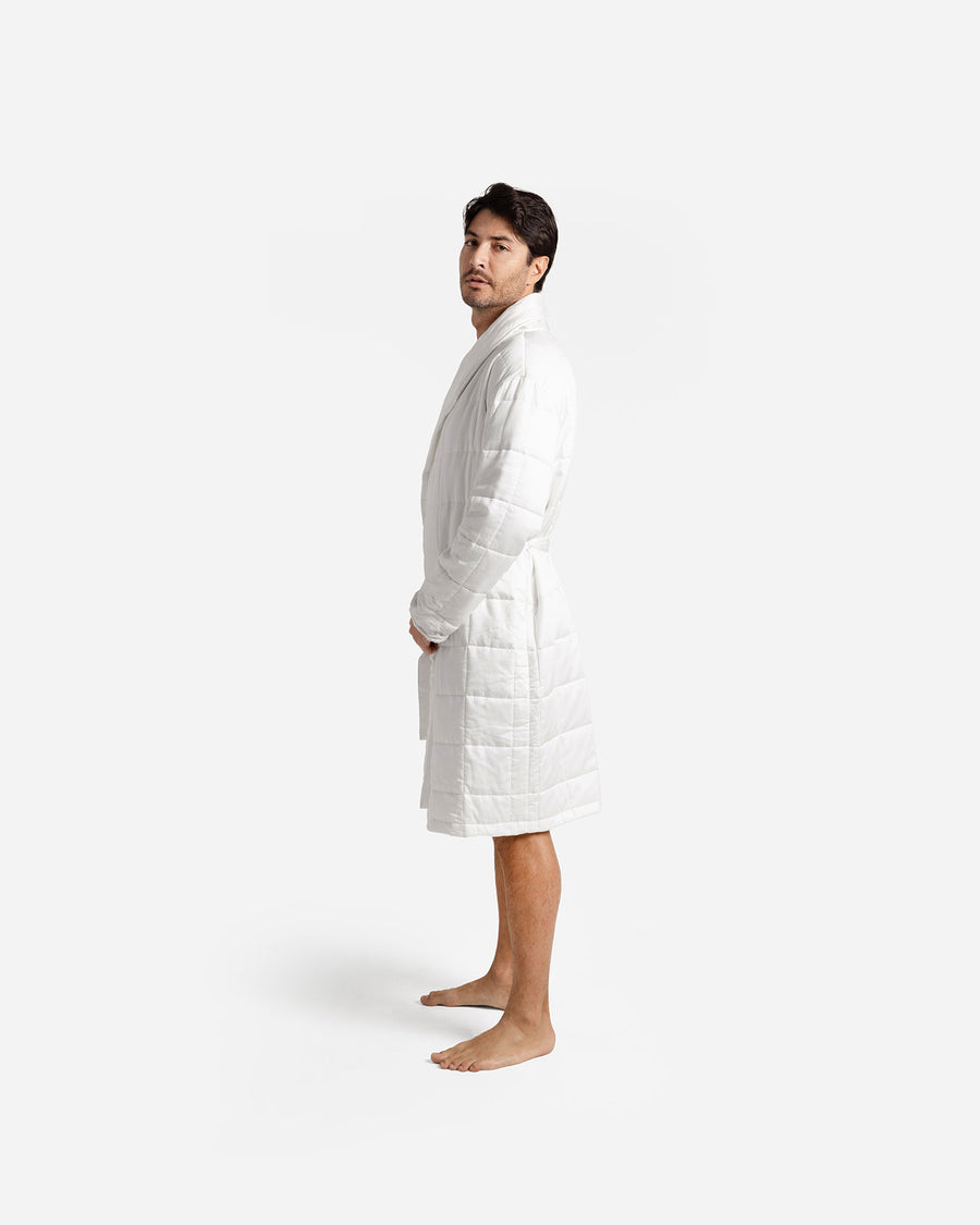 Quilted Robe Off White