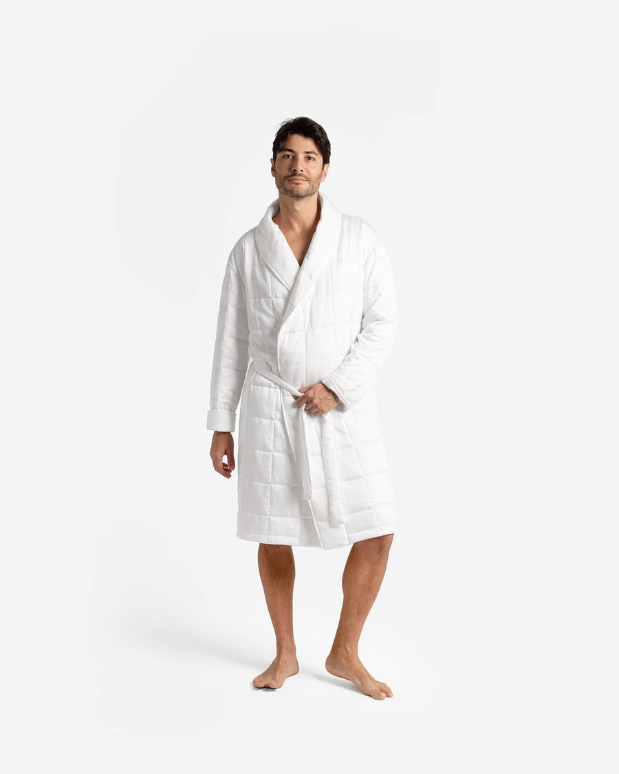 Quilted Robe Off White