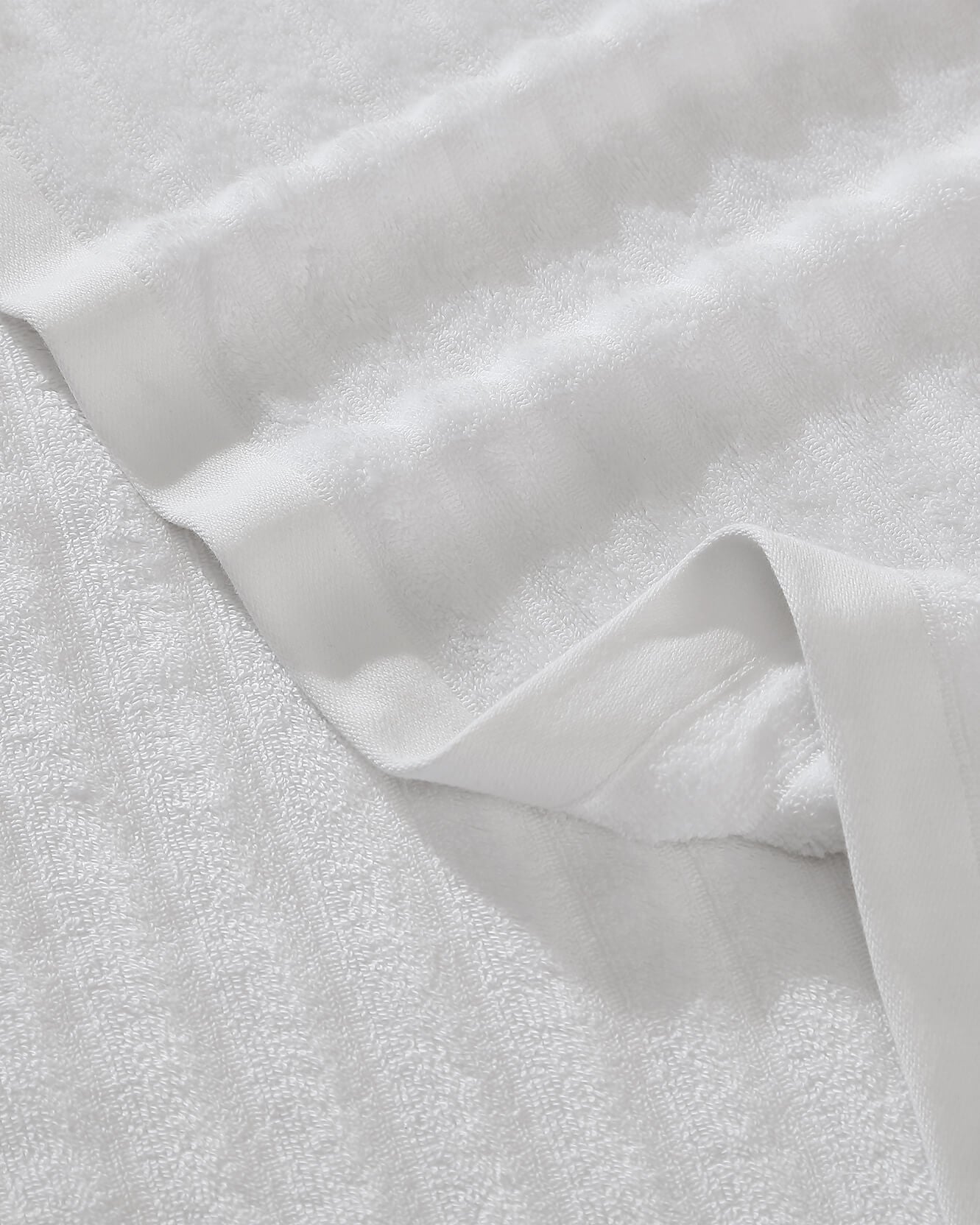 Turkish Cotton Rib Towel Set Clear White