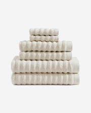 Turkish Cotton Rib Towel Set Cream