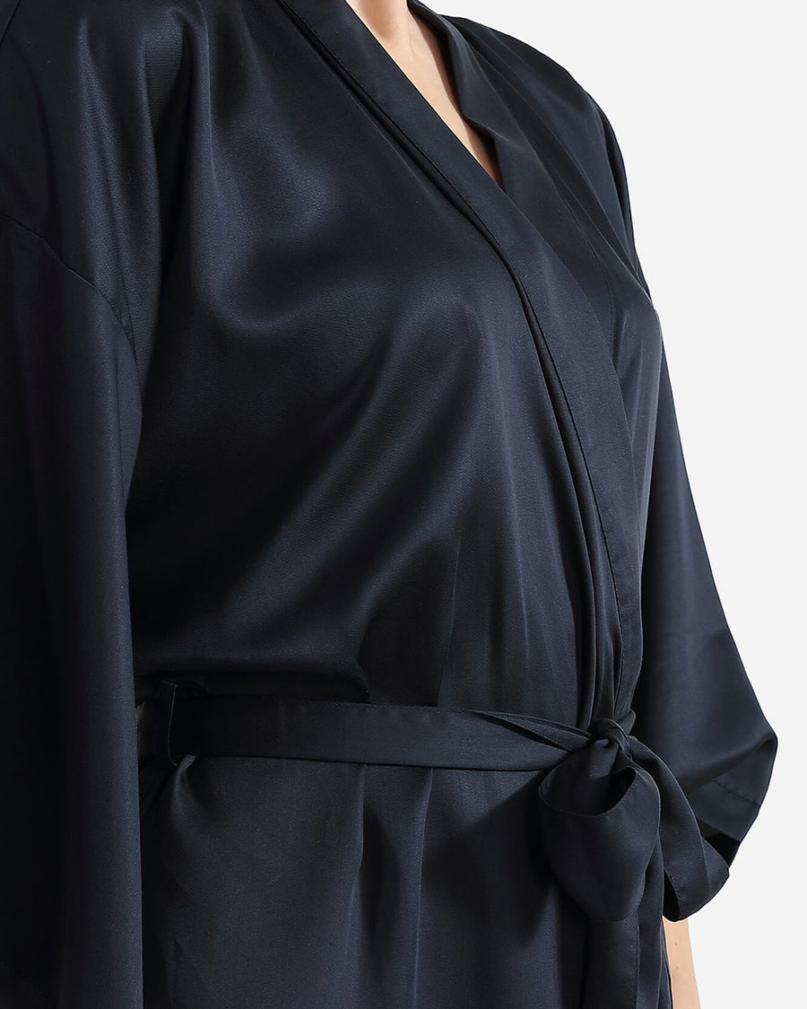 Silky Lyocell Kimono Jet Black
