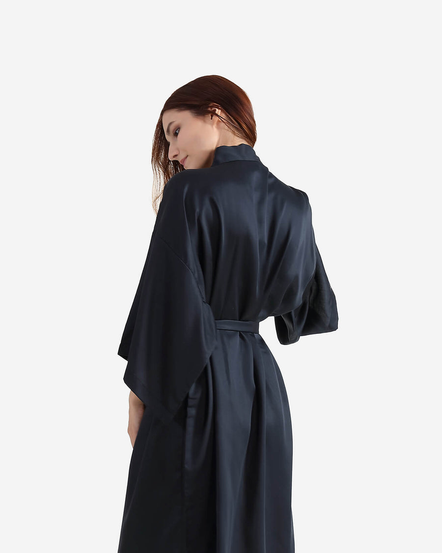 Silky Lyocell Kimono Jet Black