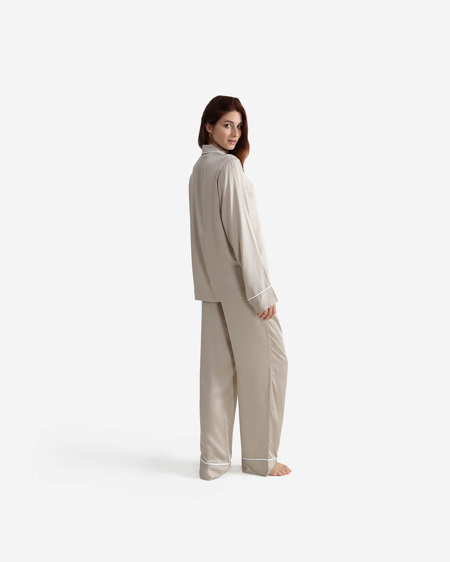 Sunday-Citizen_Silky-Lyocell-Long-PJ Set Biscotti