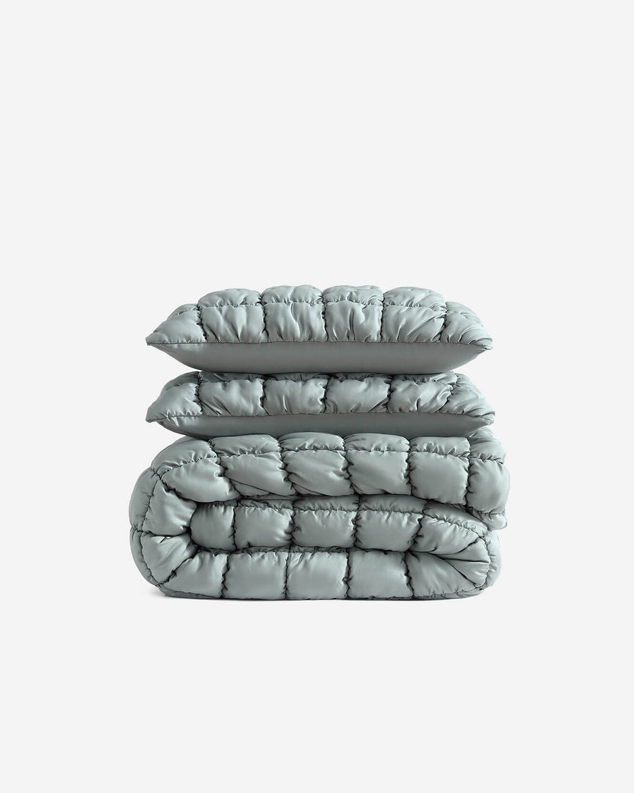 Sunday-Citizen_Silky-Lyocell-Puff- Comforter Bundle Slate Grey