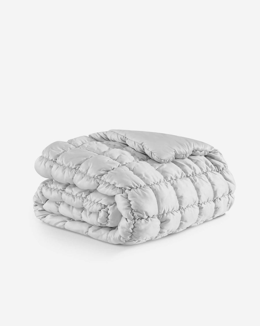 Silky Lyocell Puff Comforter Pearl Gray