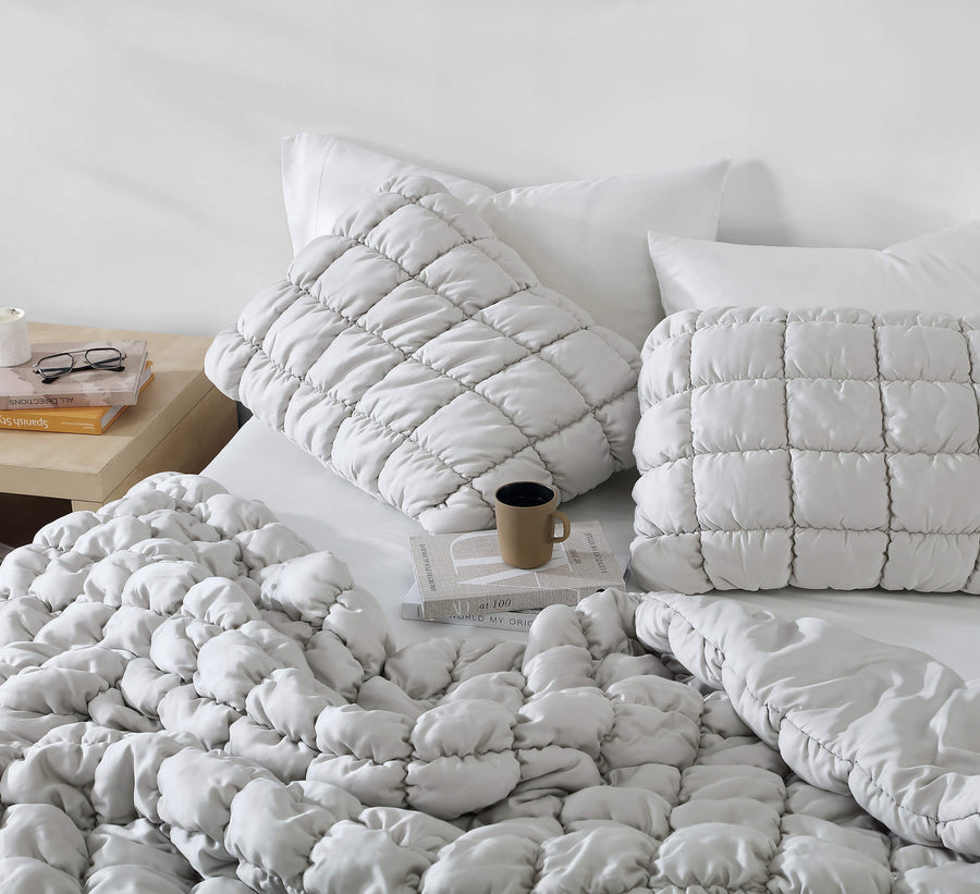 Silky Lyocell Puff Comforter Pearl Gray