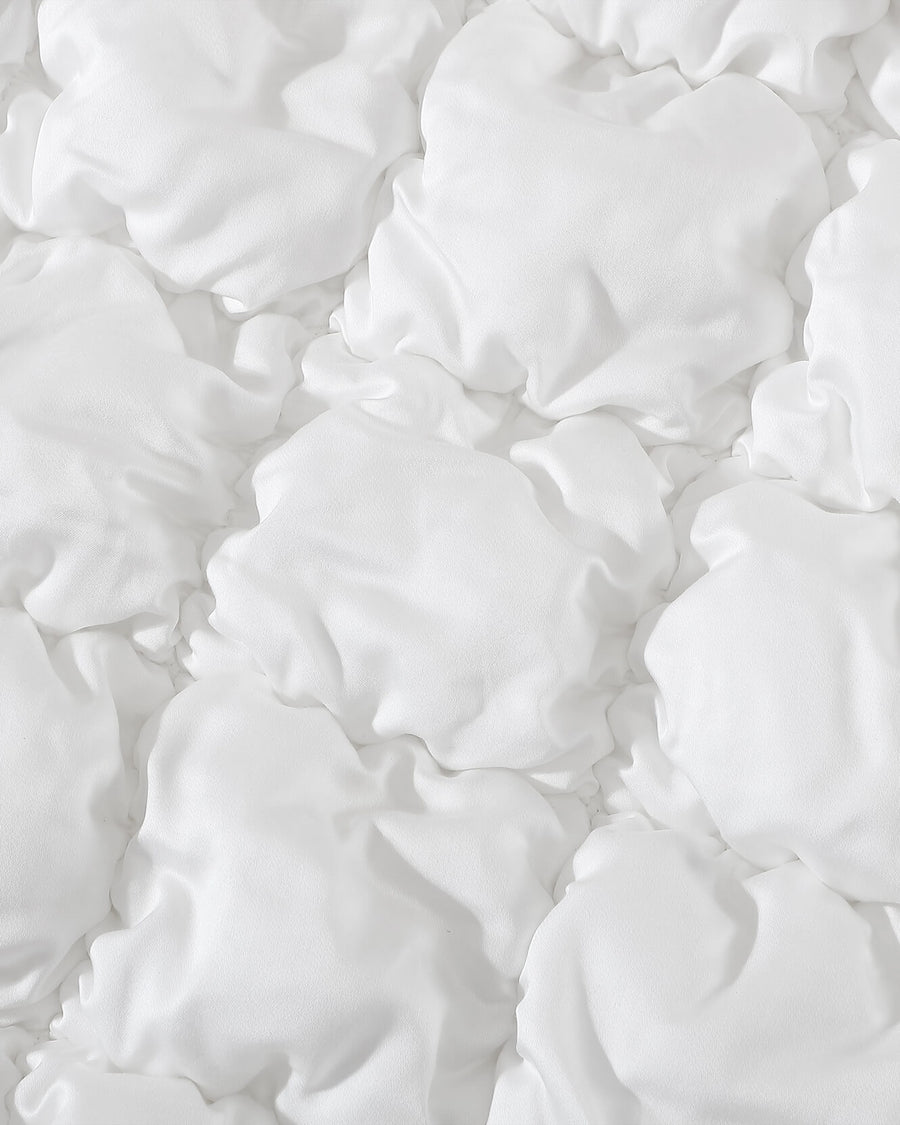 Silky Lyocell Puff Comforter Clear White