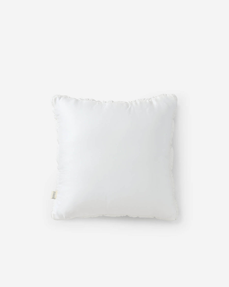 Silky Lyocell Puff Throw Pillow White